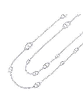 Hermes Necklace Chaine D'ancre Farandole Silver 160 Long
